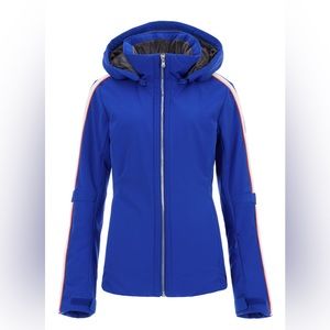 Fera Eva Stretch Insulated Ski Jacket Size 8 Blue/Purple with Orange and white